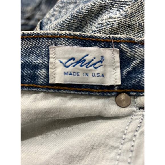 Vintage 70’s CHIC High Waisted Acid Wash Blue Mom Jeans / Sz 36 Made in USA NWOT - Picture 8 of 8